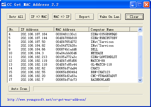 CC Get MAC Address screen shot