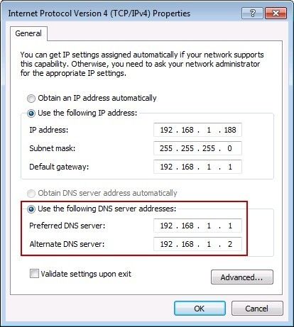 Configure DNS Address