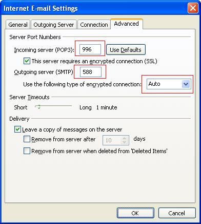 Internet E-mail Settings