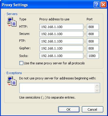 IE Proxy Settings