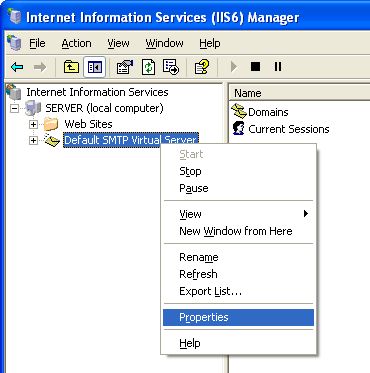 Iis Smtp Menu