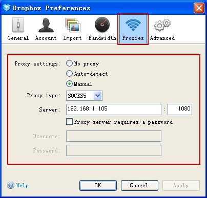 Dropbox Preferences