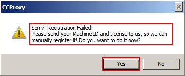 Registration failed