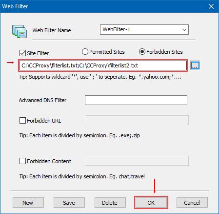 multiple filters assigned