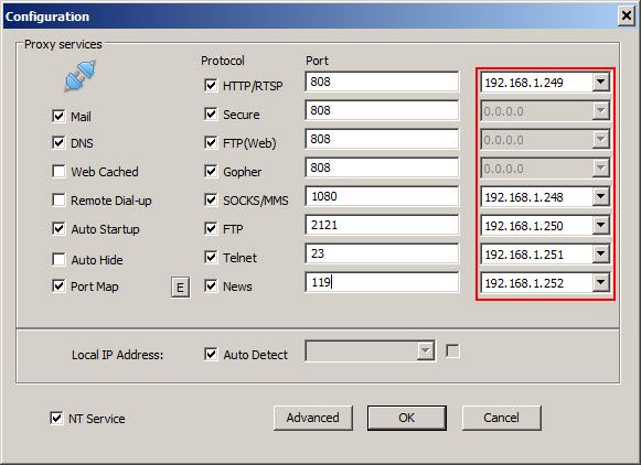 different ip per protocol