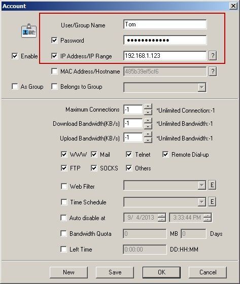 User/Password + IP