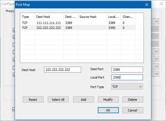 2nd remote different port