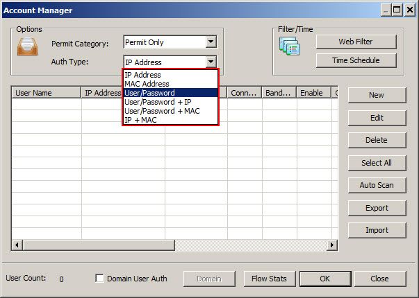 Authentication type