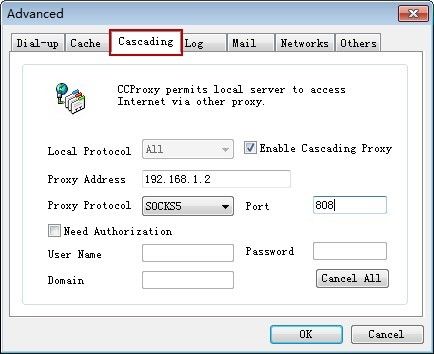 Select Enable Cascading Proxy on Cascading