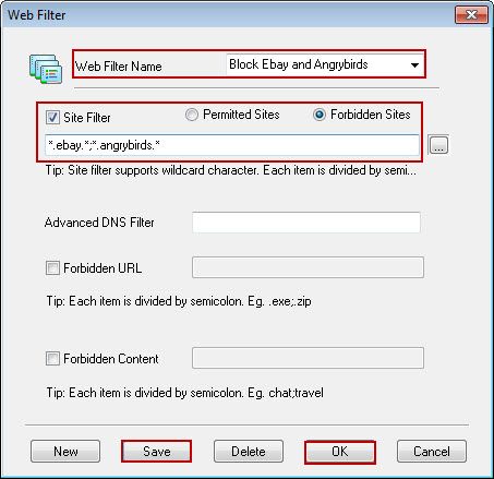 Create Web Filter Rule