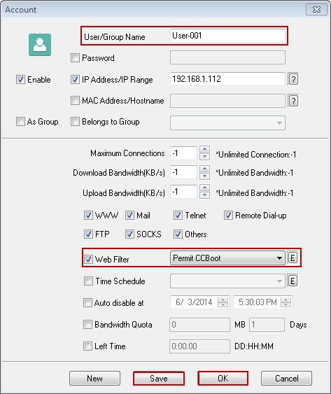 Applying Web Filtering Rule