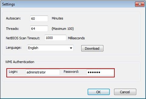 WMI Authentication Settings