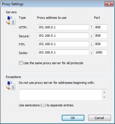 chrome proxy settings