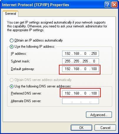 Set DNS and Gateway