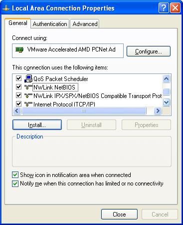 Local Area Connection Properties