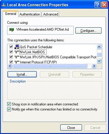 Local Area Connection Properties