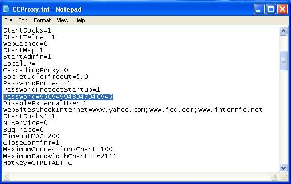 CCProxy.ini Notepad