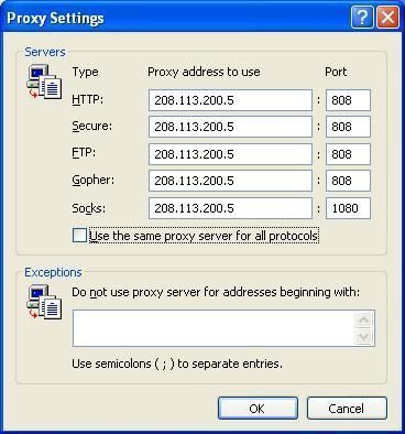 Proxy Settings