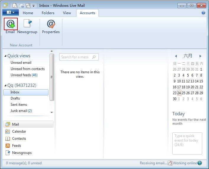 configuration windows live mail