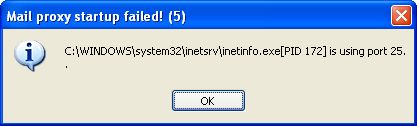 Mail Proxy Startup Failed