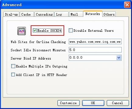Enable SOCKS4