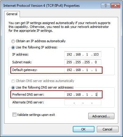 Gateway and DNS
