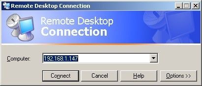 The Remote Desktop Connection Dialogue Box